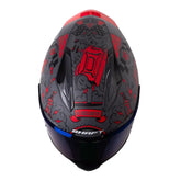 Casco Shaft 596 Vintage Car Gris Negro Visor Iridium Azul